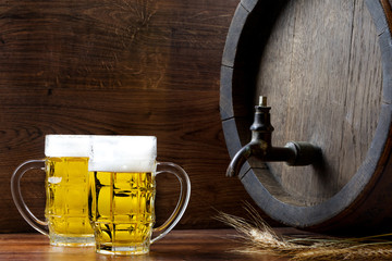 Beer with barrel