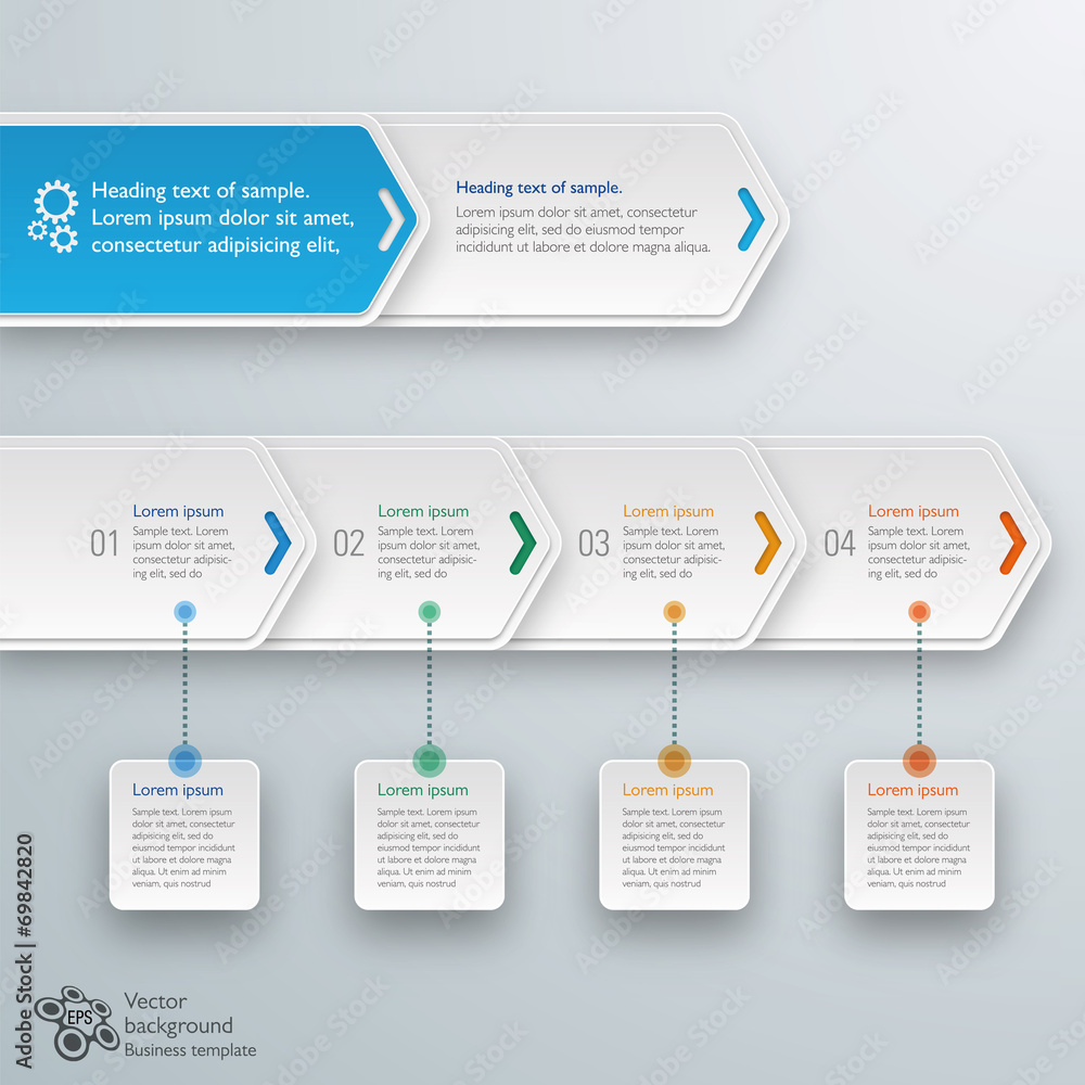 Sticker infographics vector background workflow