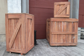 wooden crate on the floor