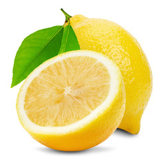 juicy lemons isolated on the white background - 69844423