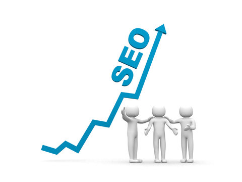3d man - people, person and graph. SEO concept