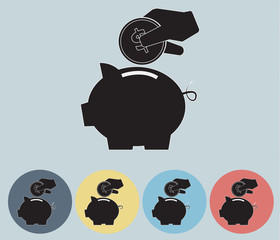 Piggy Bank Saving Icon Symbol