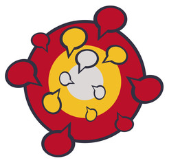 Template of retro infographics element - bubbles