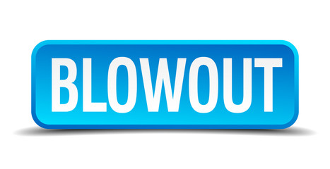 blowout blue 3d realistic square isolated button