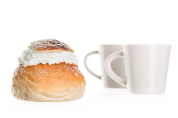 a typical Swedish Semla with two cups
