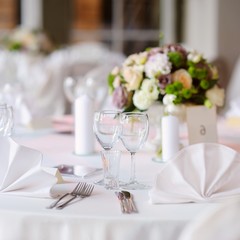 Table set for an event party