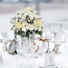 Table set for an event party or wedding reception