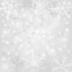 Background of snowflakes in gray colors