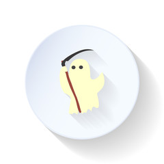 Ghost with a scythe flat icon