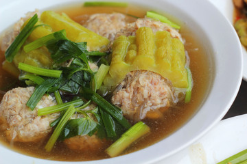 Soup with bitter melon with pork chops