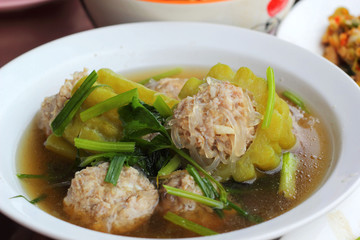 Soup with bitter melon with pork chops