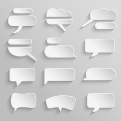 Vector set 4 of paper speech bubbles with shadows