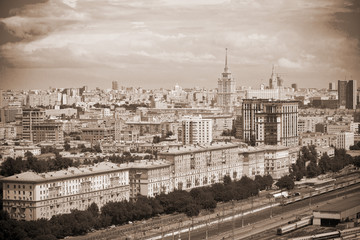 Moscow-city landscape, the historical part of the city, railroad