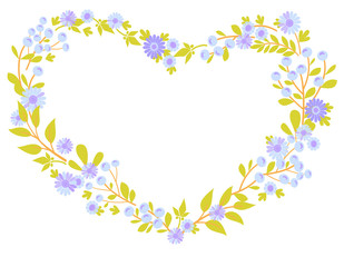 vector greeting card heart and flowers 3