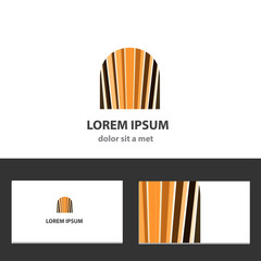 Abstract vector logo design template with business card