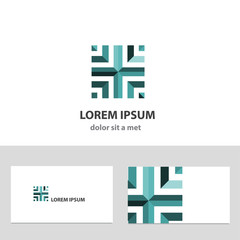 Obraz premium Abstract vector logo design template with business card