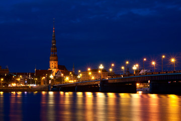Riga Skyline at night