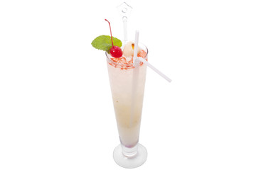 Cocktails on white background.