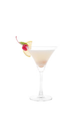 Cocktails on white background.