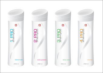 Bottles package  with sample labels