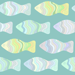 Fototapeta na wymiar Colorful fish seamless pattern vector eps, included to swatches.