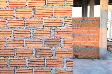 brick block in residential construction site