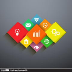 Infographics template, vector cubes and squares, EPS 10.