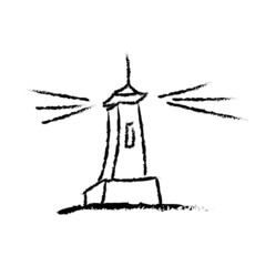 hand drawn, sketch, illustration of lighthouse