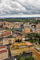 Fototapeta na wymiar High point view over city of Rome Italy
