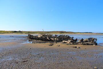 Schiffswrack im Wattenmeer auf Sylt