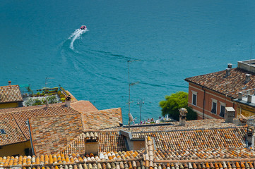 View of Limone, Garda lake, Italy