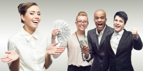 team of young successful business people