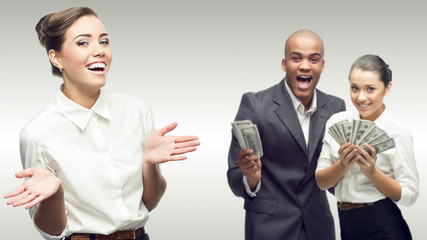 team of young successful business people