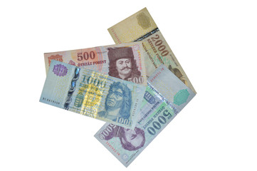 Obraz na płótnie Canvas Hungarian forint banksnotes series