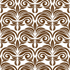 Retro brown floral seamless pattern
