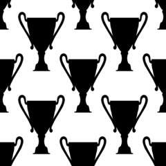 Seamless pattern of trophy cups