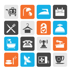 Silhouette Hotel and motel icons