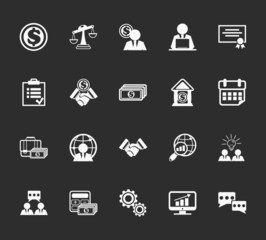 Vector business and finance management Icons set
