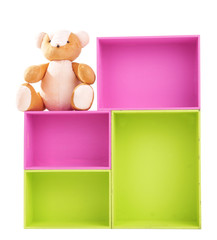 Multicoloured rectangular boxes isolated on white