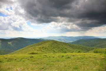 Nature. Green mountain landscape in the summer