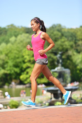 Running woman jogging New York City Central Park