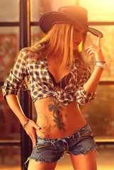 Young woman cowboy