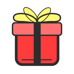 Stock vector color gift flat icon