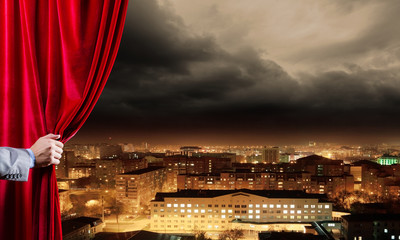 Opened curtain