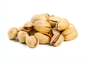 heap of pistachio isolated on white