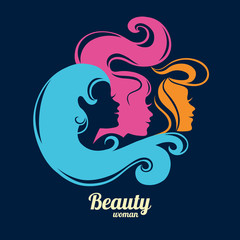 Beautiful girl silhouettes