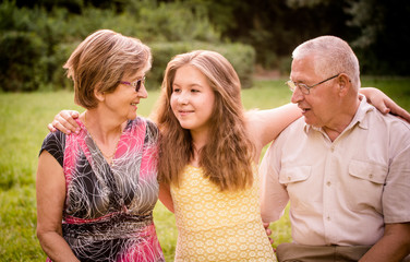 Child with grandparents