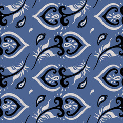 Beautiful peacock Feathers. Seamless background.