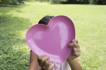 Girl with Heart Shaped plate
