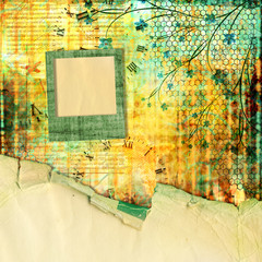 Abstract beautiful background in the style of mixed media with f